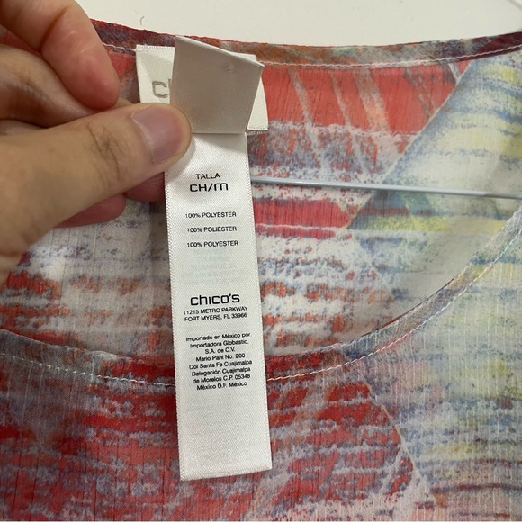 Chico's Vibrant Geometric Swim Coverup Small Medium - Picture 8 of 13